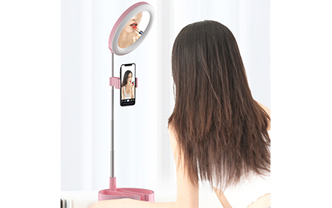 led mirror phone holder